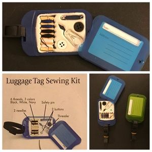 2 sets of 2 Luggage Tags with Sewing Kits